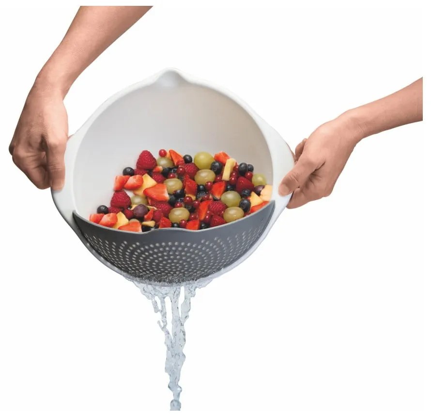 Ciotola bianca con colino 2in1 , Ø 28 cm - Metaltex