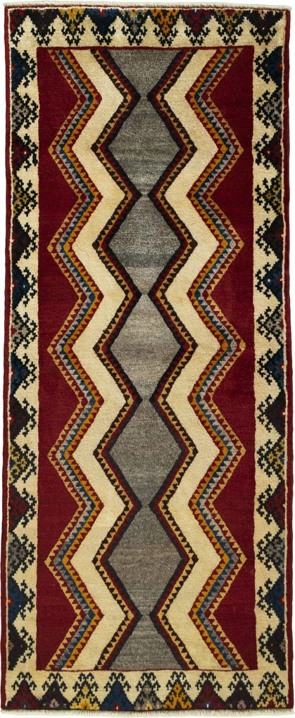 Gabbeh Tappeto 90 x 210 Rosso (Iran) Annodato A Mano
