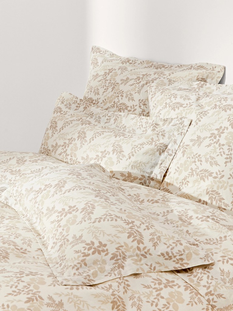 Copripiumino con stampa foglie Pola