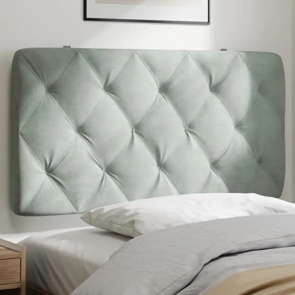 Cuscino Testiera Grigio Chiaro 100 Cm İn Velluto /