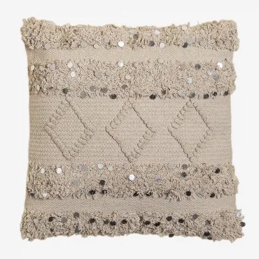 Cuscino Quadrato in Cotone (50x50cm) Godu Beige Lino - Sklum