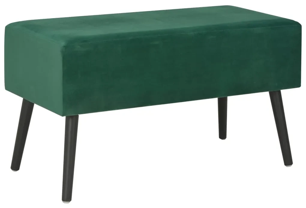 Panca con cassetti 80 cm verde in velluto