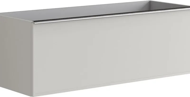 Mobile da bagno sospeso sotto lavabo Pixel frame 1 cassetto L 120 x H 40 x P 45.5 cm grigio pastello laccato opaco, con maniglia alluminio brillante
