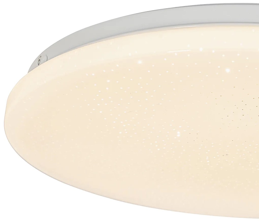 Plafoniera intelligente bianca 38 cm effetto stella con LED e telecomando - Extrema