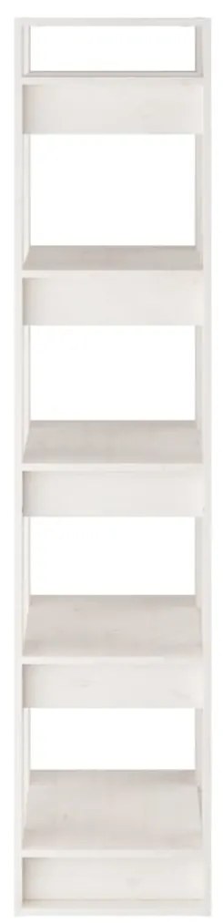 Libreria/Divisorio Bianco 41x35x160cm in Legno Massello di Pino