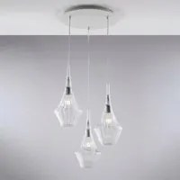 Lampadario Moderno Zeus Trasparente 3 Luci E27