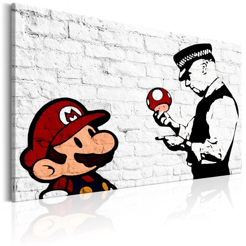 Quadro Banksy on Brick  Colore Beige, Dimensioni e Misure 120x80