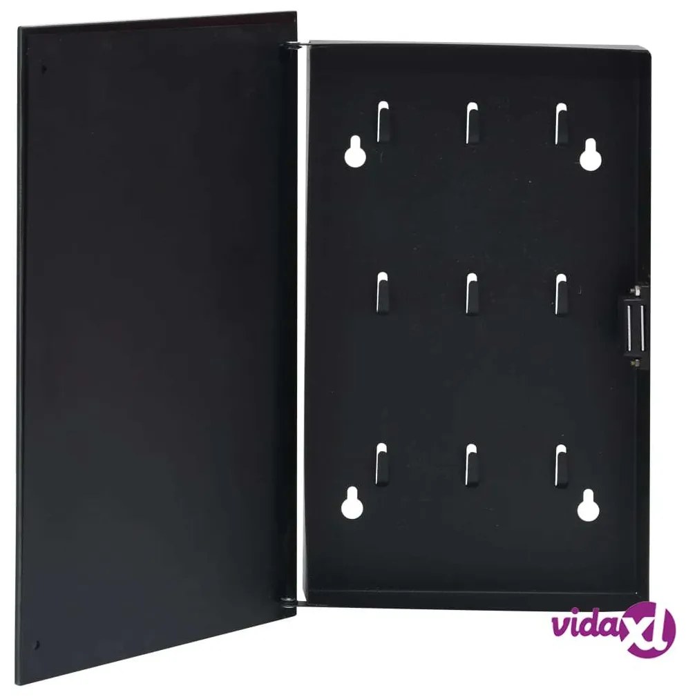 vidaXL Cassetta Portachiavi con Lavagna Magnetica Nera 35x35x5,5 cm