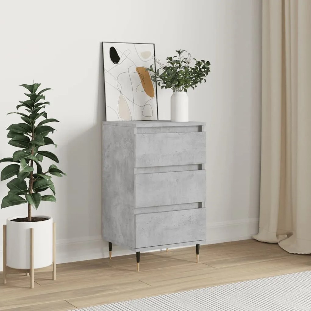 Credenza grigio cemento 40x35x70 cm in legno multistrato