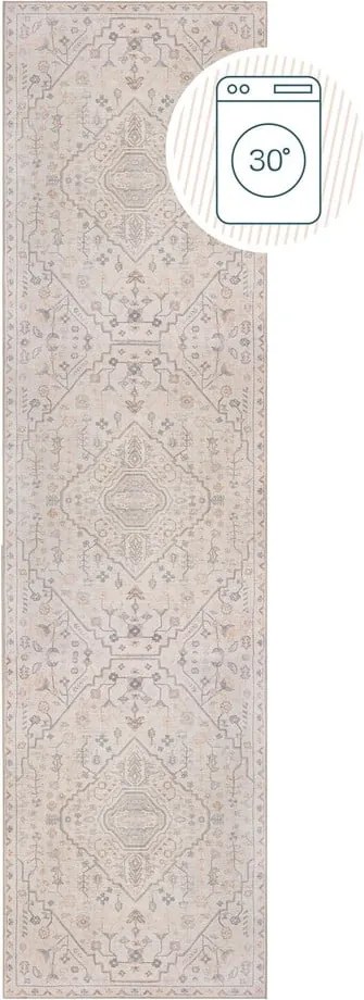 Passatoia color crema lavabile 60x230 cm Teo Traditional – Flair Rugs
