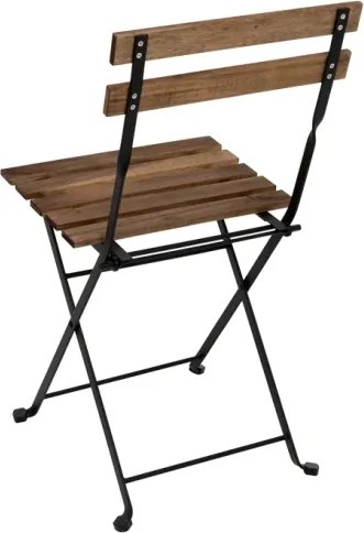 Set Bistrot Pieghevole In Legno Tavolo 54x55 Con 2 Sedie Donald Acacia