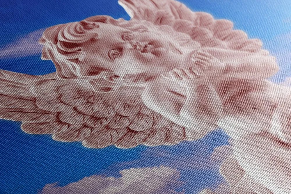 Quadro su tela – Angioletto attento rosa nel cielo
