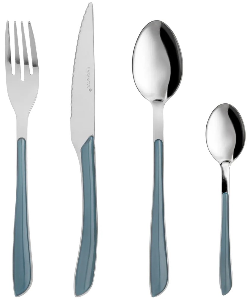 Set 24 posate acciaio manico grigio Afrodite