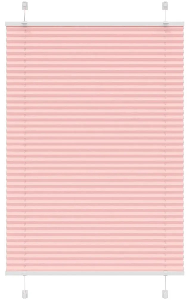 Tenda Plissettata Rosa 85x100 Cm Larghezza Tessuto 84,4 Cm /