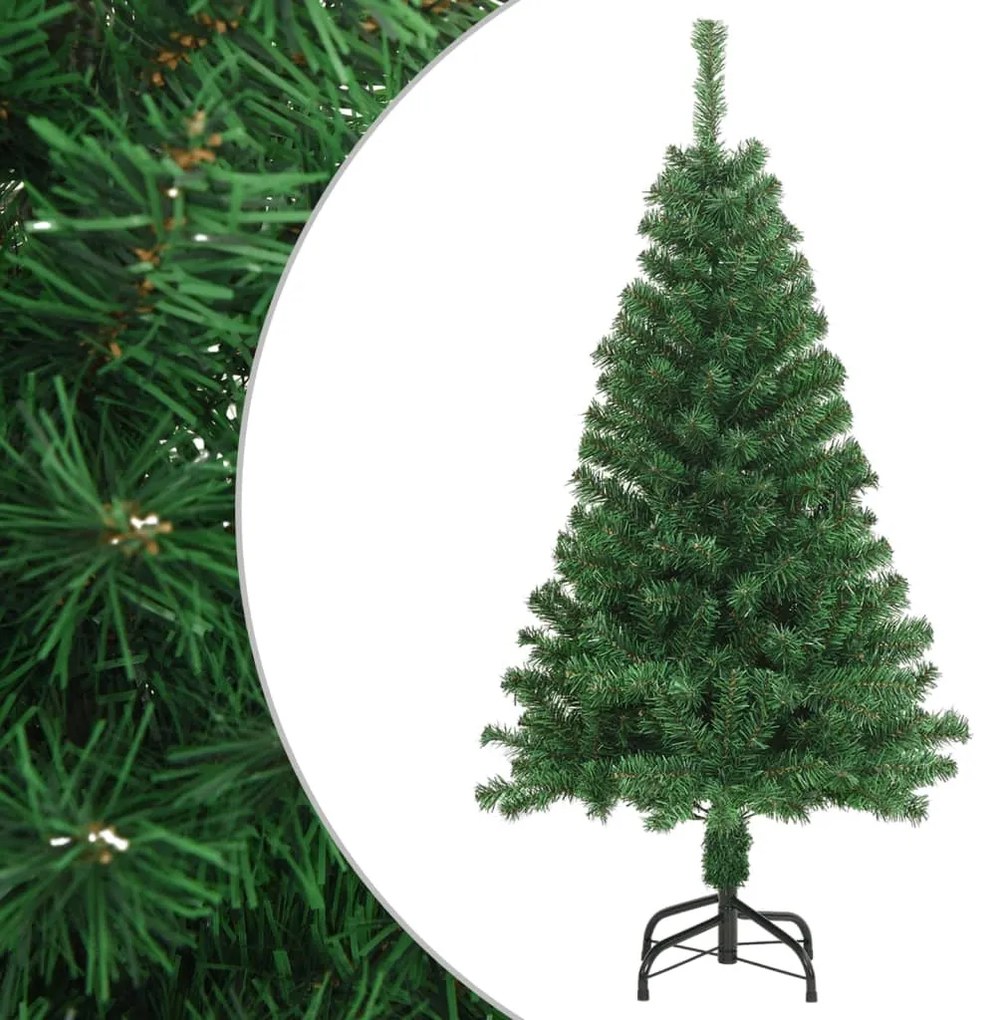 Albero Di Natale Artificiale Con Rami Spessi Verde 120 Cm Pvc /
