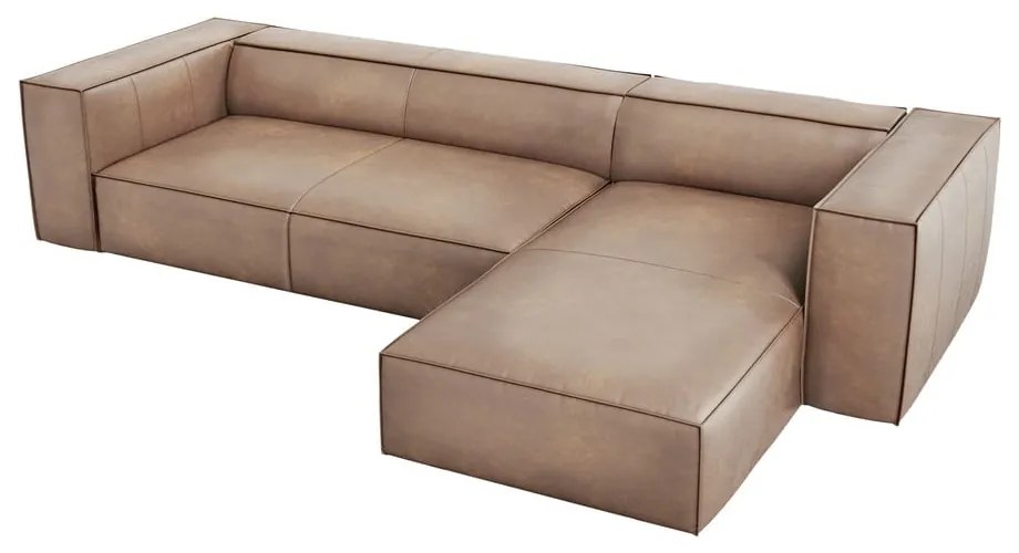 Divano angolare in pelle marrone chiaro (angolo destro) Madame - Windsor &amp; Co Sofas