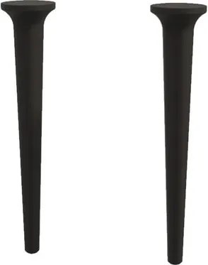 Kit 2 pezzi Piedino mobili da bagno (componibile) Bohemia in legno nero opaco H 43 cm