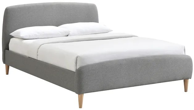 Letto design in tessuto Grigio legno 140 x 200 NIELS