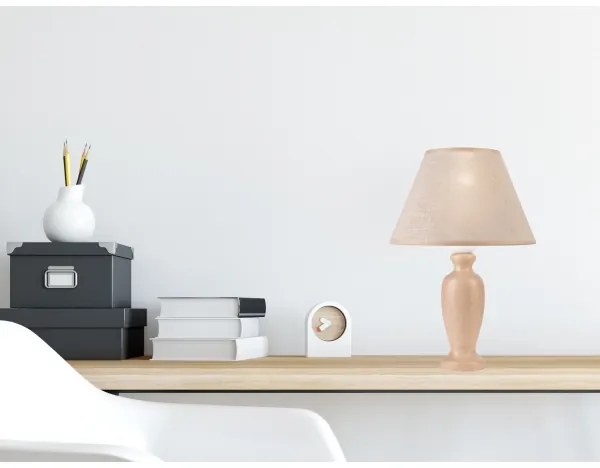 Lampada da tavolo AMFORA 1xE27/60W/230V beige/faggio
