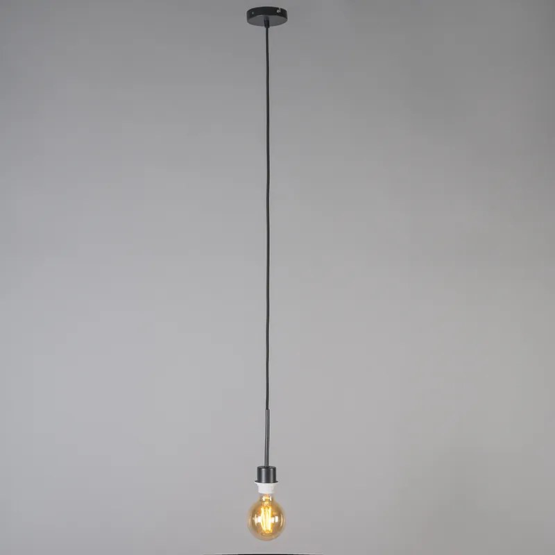 Lampada a sospensione moderna nera con paralume 45 cm taupe - Combi 1