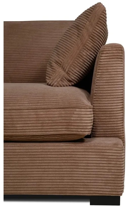 Divano in velluto a coste marrone chiaro 236 cm Mobby - Scandic