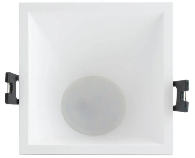 Faretto da Incasso Quadrato Bianco Policarbonato Foro 85x85mm Luce Asimmetrica per GU10