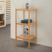 Scaffale per bagno in legno bamboo 3 ripiani Tahiti