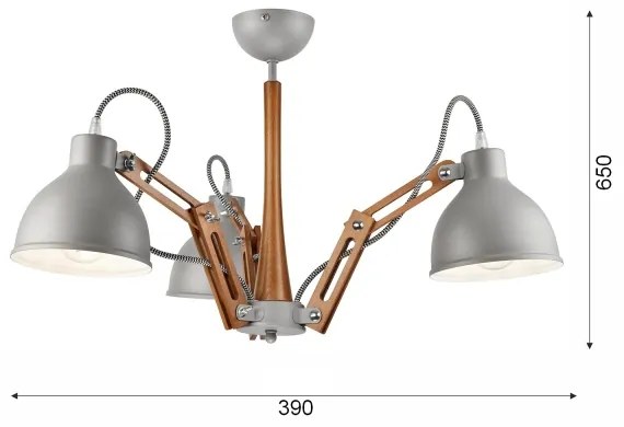 Plafoniera MARCELLO 3xE27/60W/230V da soffitto