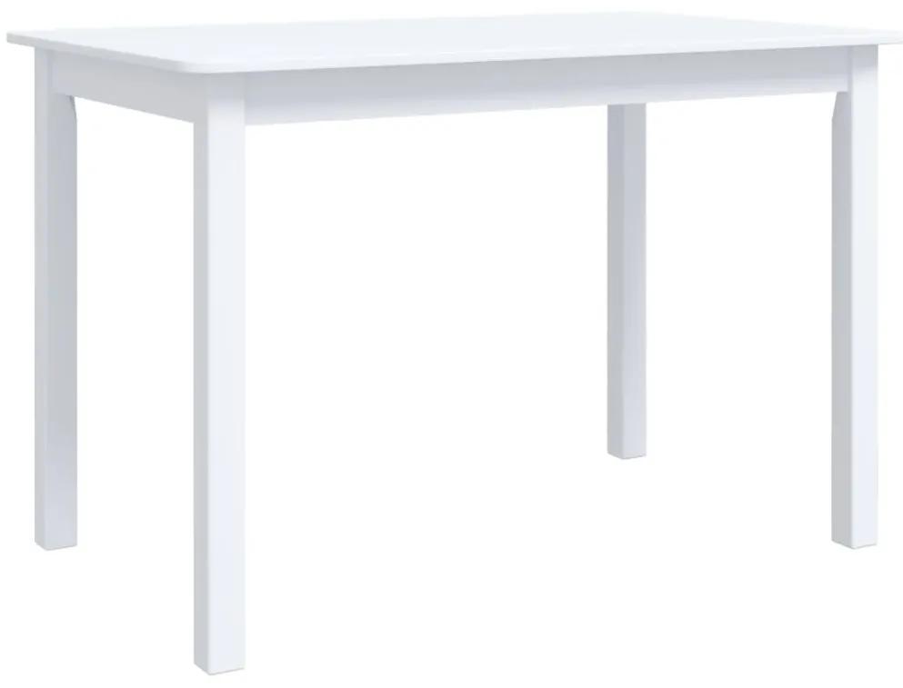 Tavolo da pranzo bianco 114x71x75cm in legno massello di hevea