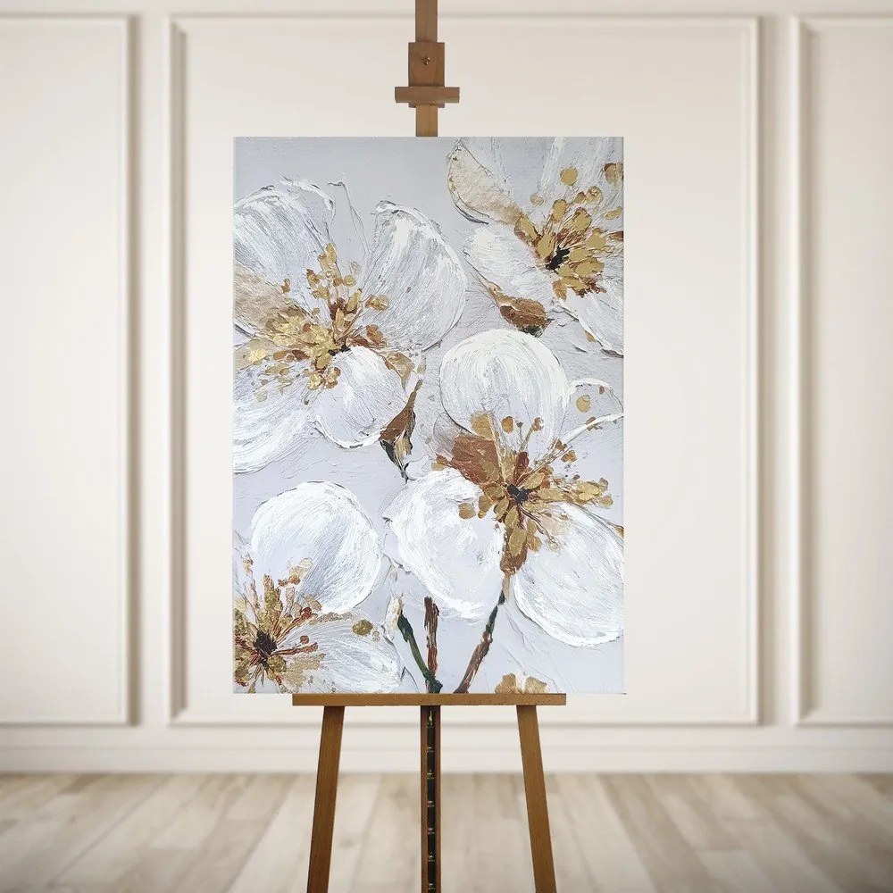 Quadro con elementi dipinti a mano 70x100 cm Petal Glow – Styler