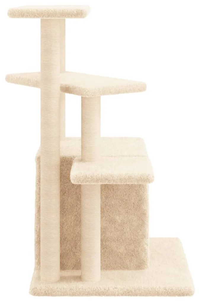 Albero per gatti con tiragraffi in sisal crema 83,5 cm