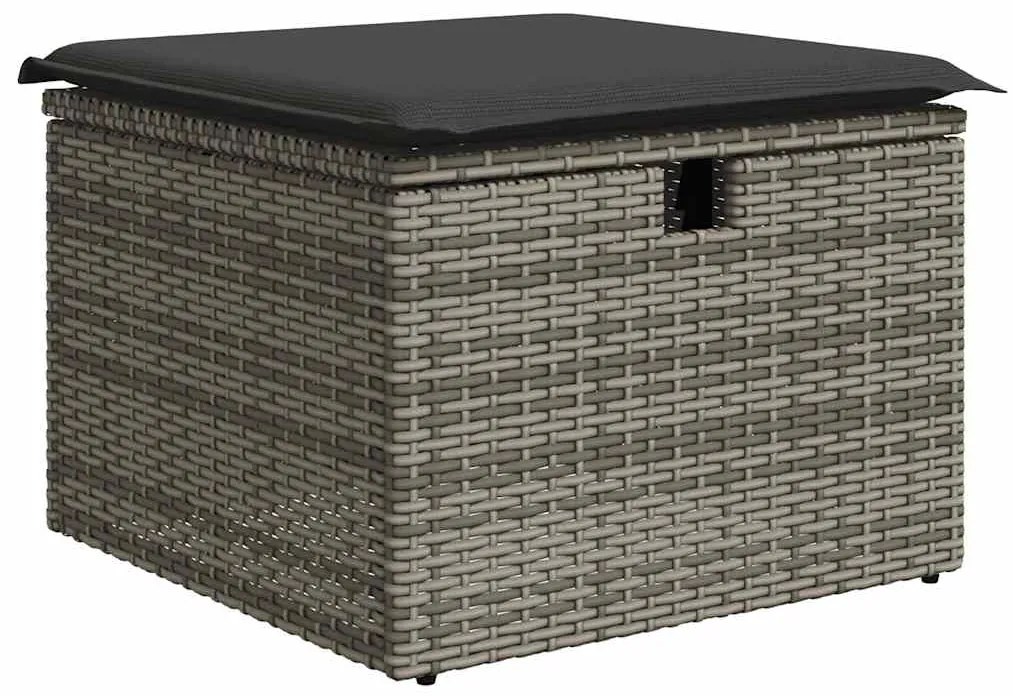Set divano da giardino 6 pz con cuscini grigio in polyrattan