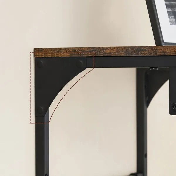 Appendiabiti da parete con ripiano NATE marrone/nero