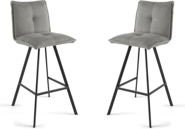 Sgabello cucina tessuto Grigio Chiaro - bar SILA 2 sgabelli