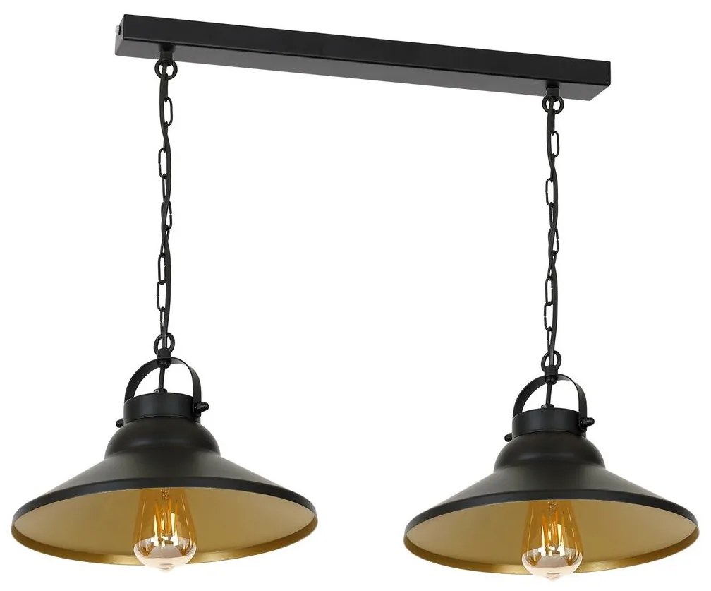 Lampadario a sospensione con catena IRON 2xE27/60W/230V