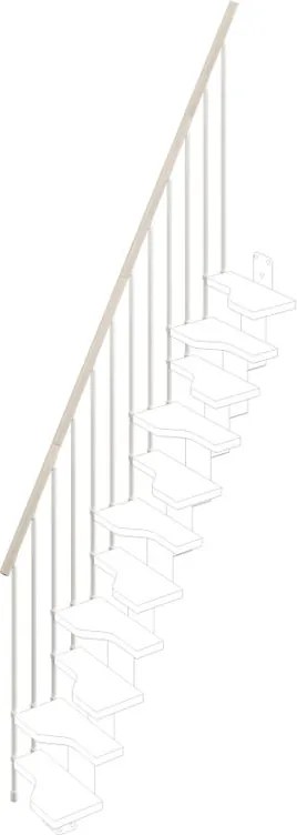 Balaustra in kit IRIS Bria 11GR in legno bianco, corrimano in legno bianco, L 120 cm fissaggio a parete