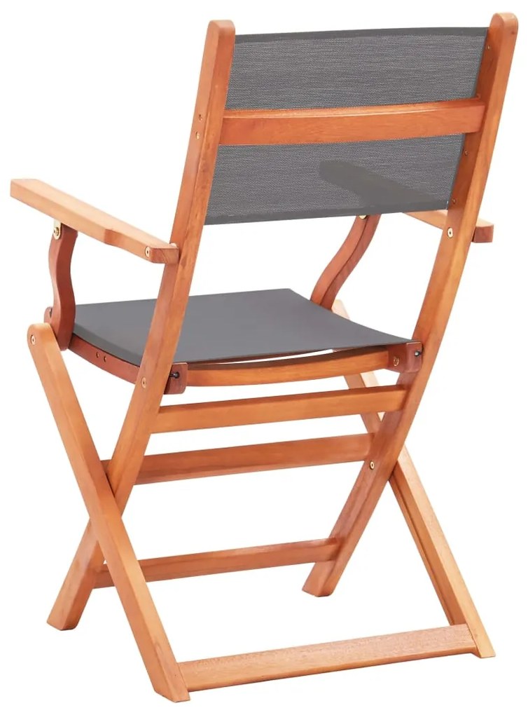 Sedie da giardino pieghevoli 2 pz grigio eucalipto e textilene