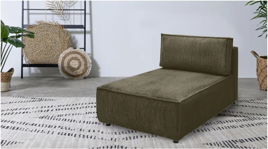 Modulo divano in velluto a coste variabile verde chiaro Nihad modular - Bobochic Paris