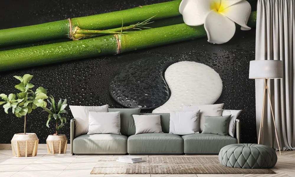 Carta da parati – Natura morta con simbolo Yin e Yang
