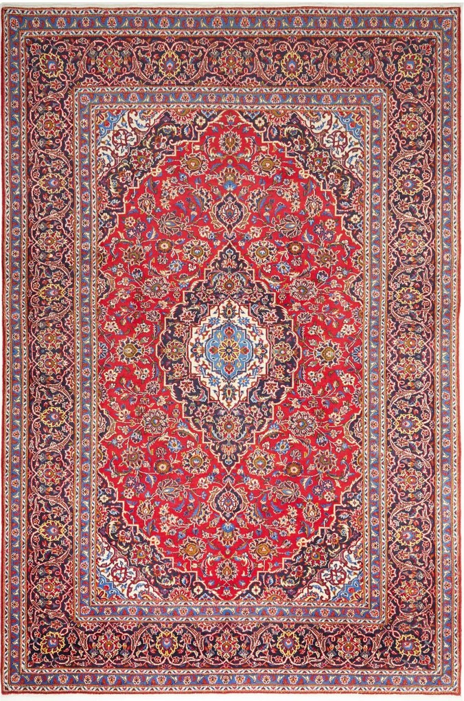 Kashan Tappeto persiano 300 x 200 Blu (Iran) Annodato A Mano