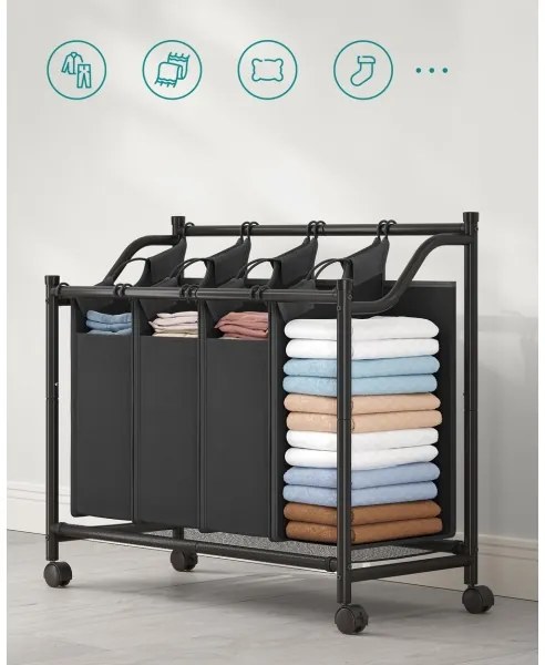 Cesto porta biancheria LINA nero