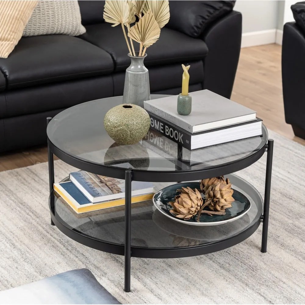 Tavolino rotondo con piano in vetro ø 79 cm Bayonne - Actona