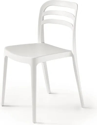 Sedia da giardino in polipropilene impilabile - DJANGO BIANCO 2 pezzi