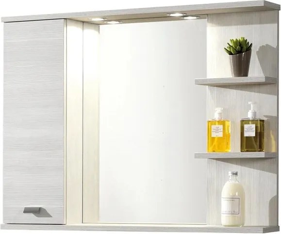 Specchio Contenitore Con Illuminazione Rimini larice L 95 x H 74 x P 16.4 cm
