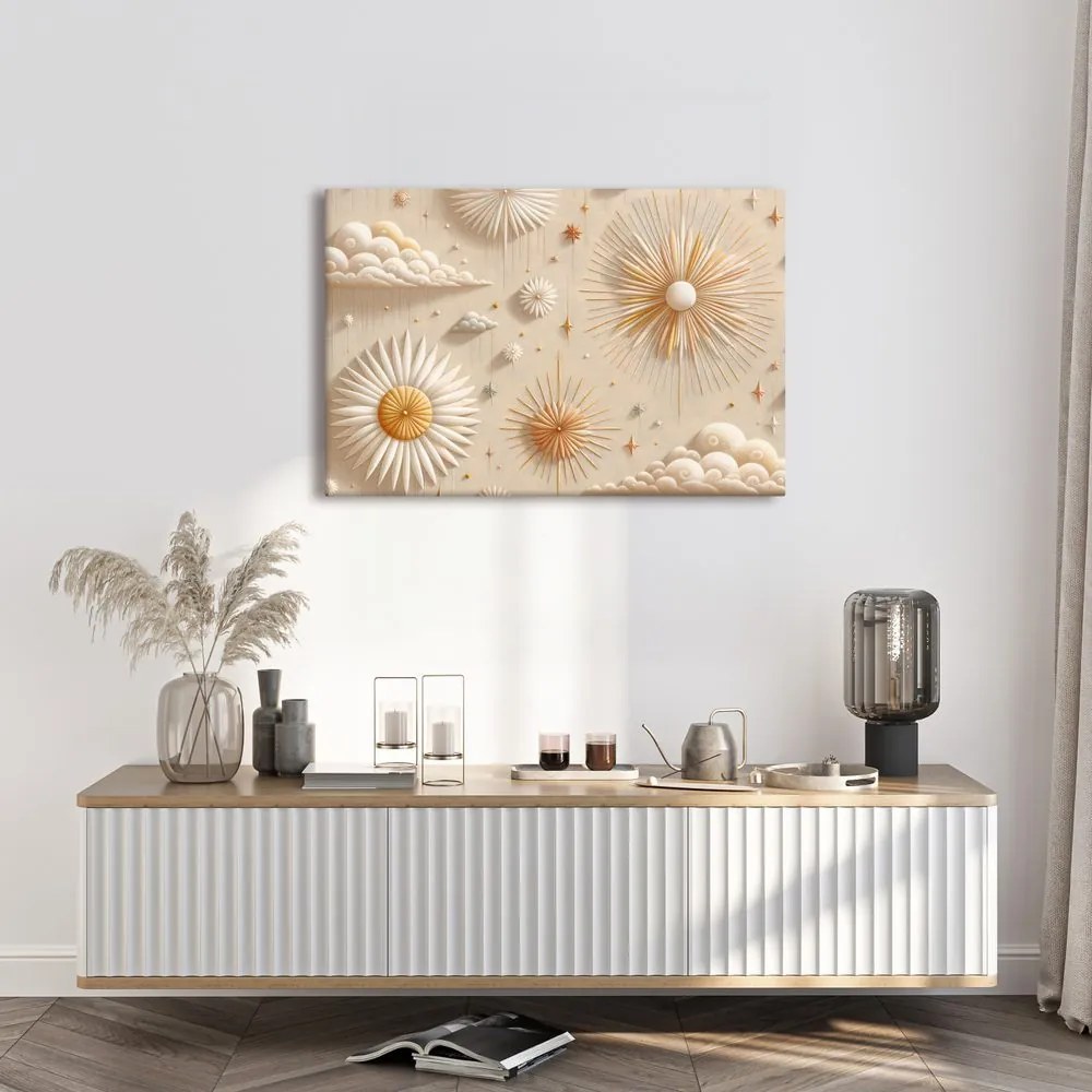 Quadro su tela – Cielo stellato e sole
