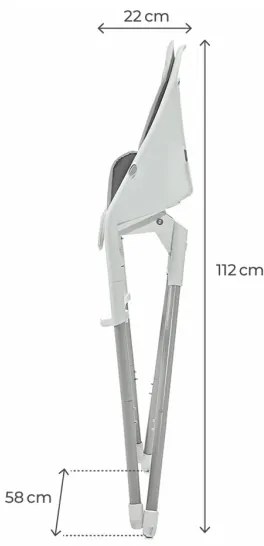 KINDERKRAFT - Sedia da pranzo per bambini 2in1 DINNLY grigio