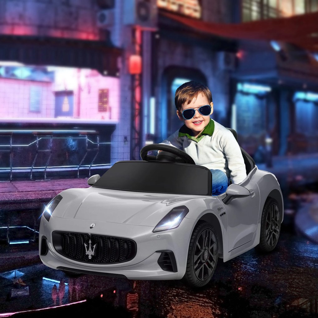 Macchina Elettrica per Bambini con Licenza Maserati Gran Turismo Folgore 12V Grigio...