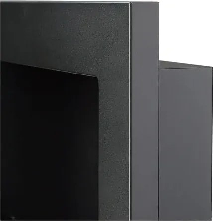 Camino a Bioetanolo da Parete 65x12x40 cm in Acciaio Inox Nero...