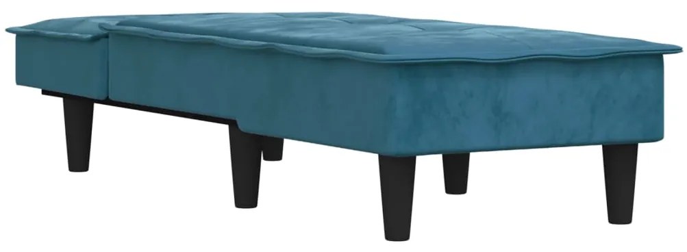 Chaise longue in velluto blu