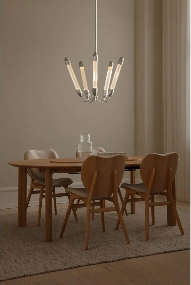 Lampadario argentato in acciaio con paralume in vetro ø 69 cm Lemon Squeeze – UMAGE